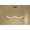 Wave shade office chandelier golden led dining room chandelier lighting fixture